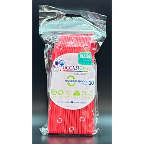 Alpen Occasions Reusable Spoons Red 20Pk 386316