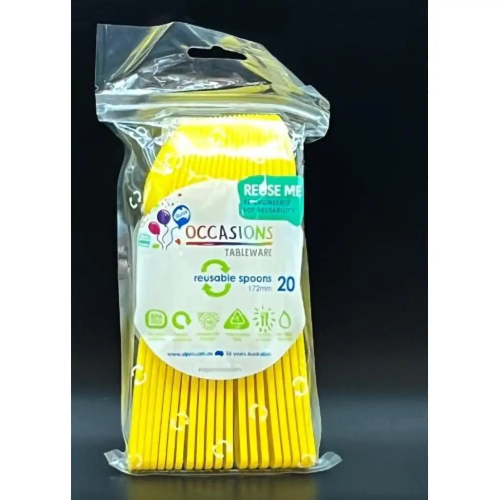 Alpen Occasions Reusable Spoons Yellow 20Pk 386325