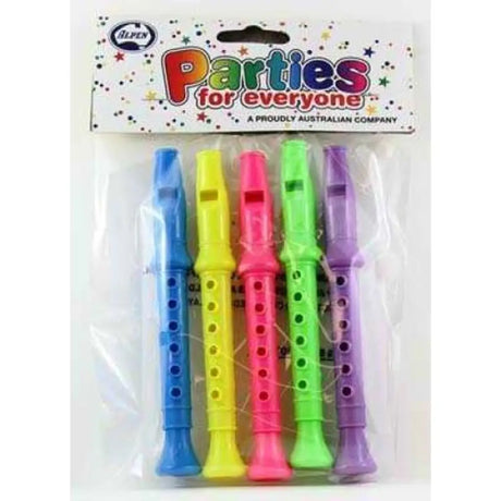 Alpen Party Favors Colourful Flute 5Pk 203707