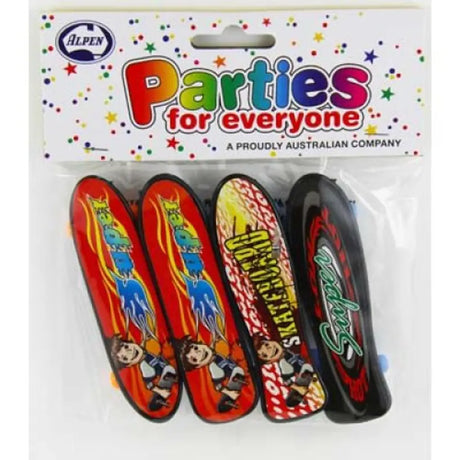 Alpen Party Favors Finger Mini Skate Boards 4Pk 203716