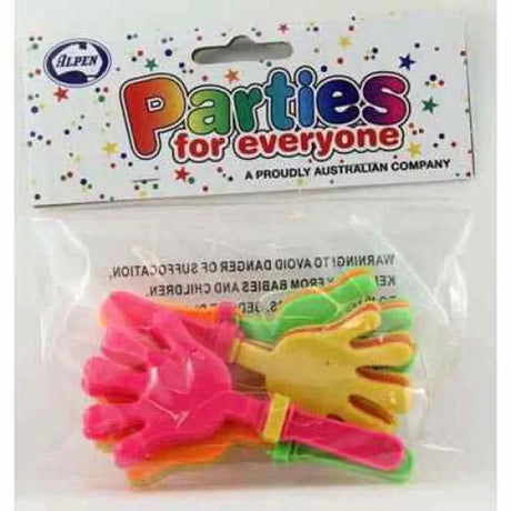 Alpen Party Favors Hand Clappers 4Pk 203779