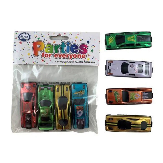 Alpen Party Favors Mini Cars 4Pk 203775