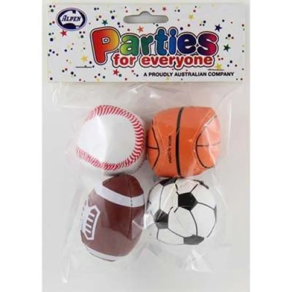 Alpen Party Favors Mini Sports Balls 4Pk 203765