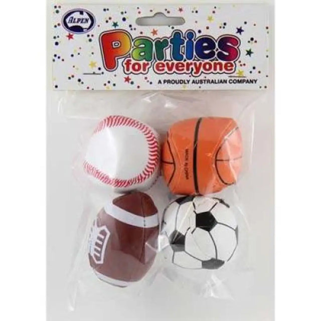 Alpen Party Favors Mini Sports Balls 4Pk 203765