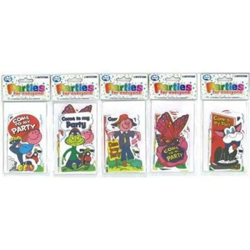 Alpen Party Invitations Assorted Characters 6Pk 107741