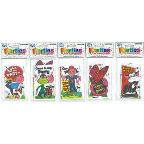 Alpen Party Invitations Assorted Characters 6Pk 107741