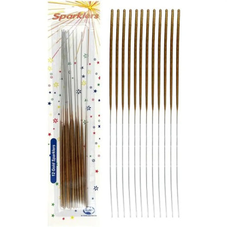Alpen Party Sparklers 25cm Gold 12Pk 431313