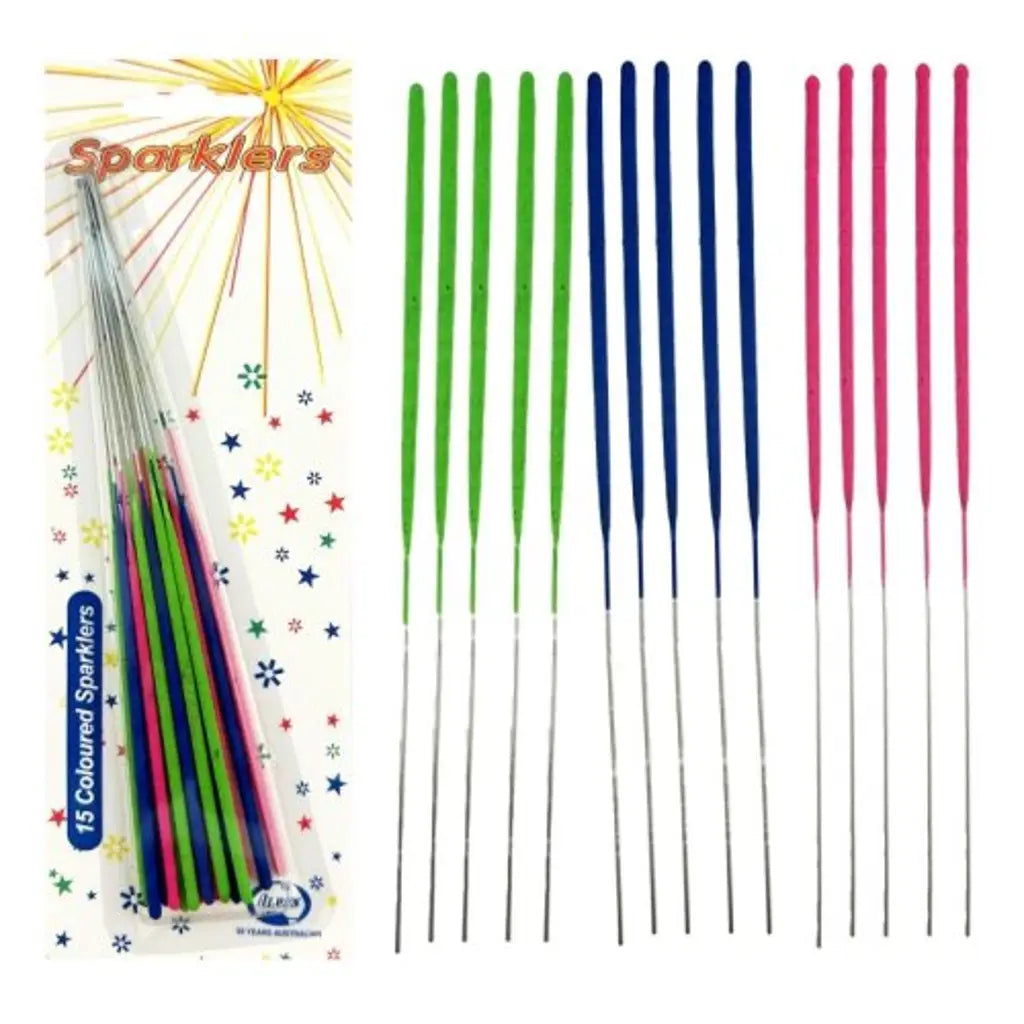 Alpen Party Sparklers Assorted Colours 17cm 15Pk 431309
