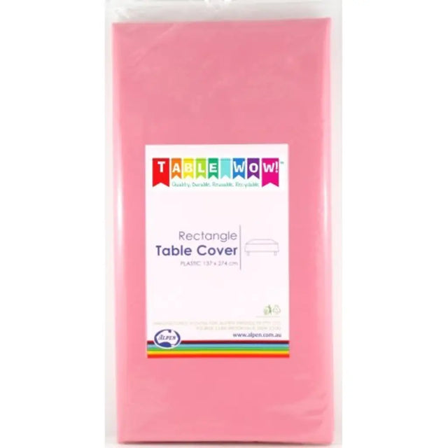 Alpen Plastic Table Cover Rectangle Light Pink 137x274cm 388104