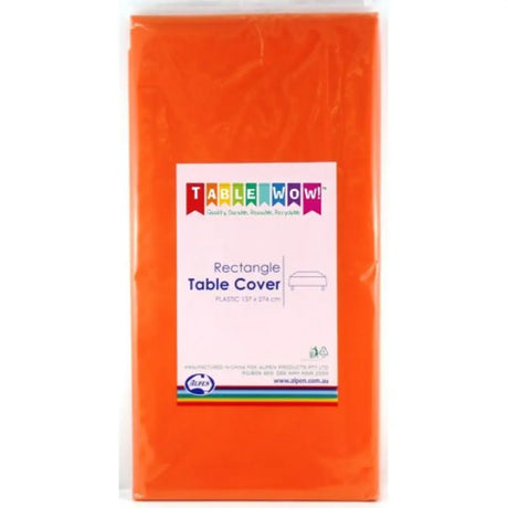 Alpen Plastic Table Cover Rectangle Orange 137x274cm 388149