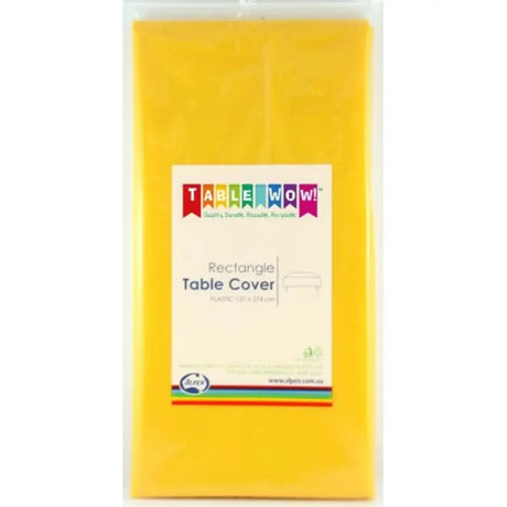 Alpen Plastic Table Cover Rectangle Yellow 137x274cm 388125
