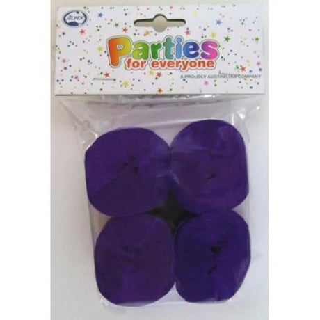 Alpen Streamer Crepe Purple 4Pk 510023