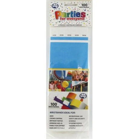 Alpen Tyvek Wristband Blue 100Pk 217103