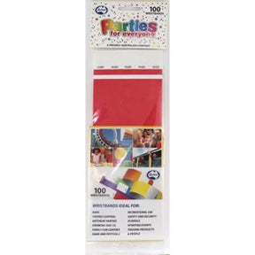 Alpen Tyvek Wristband Red 100Pk 217102