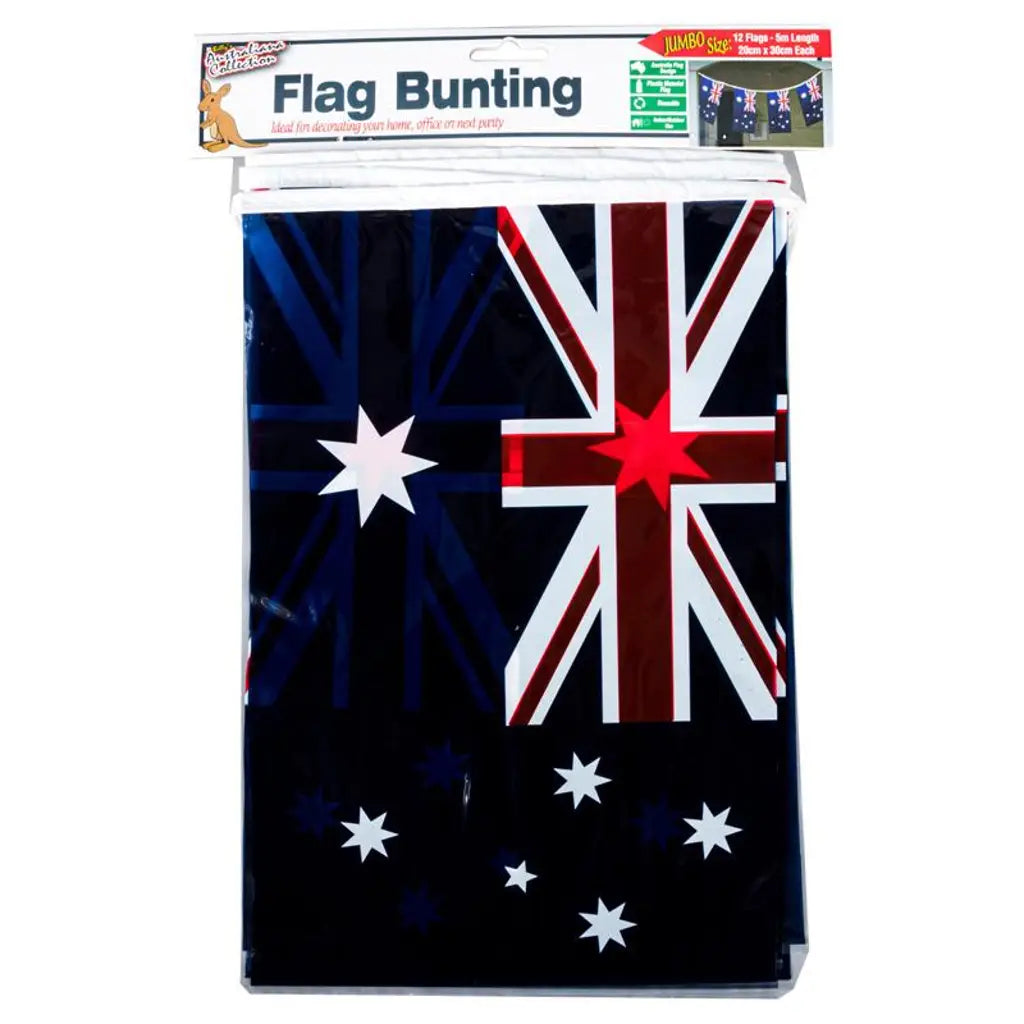 Australian Flag Bunting Size 21x31cm 12 Flags 5m 142804