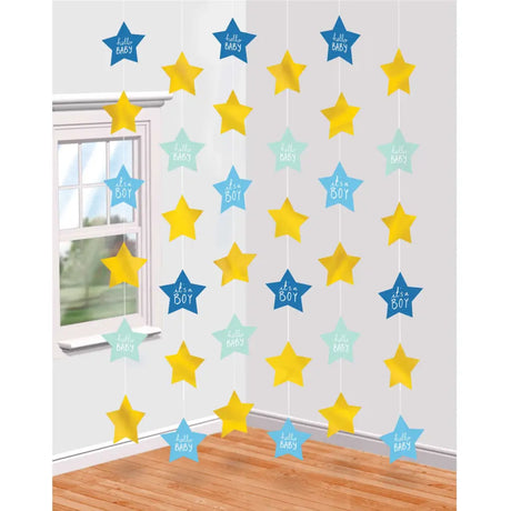 Baby Shower Boy Hanging String Decorations 6Pk 670862