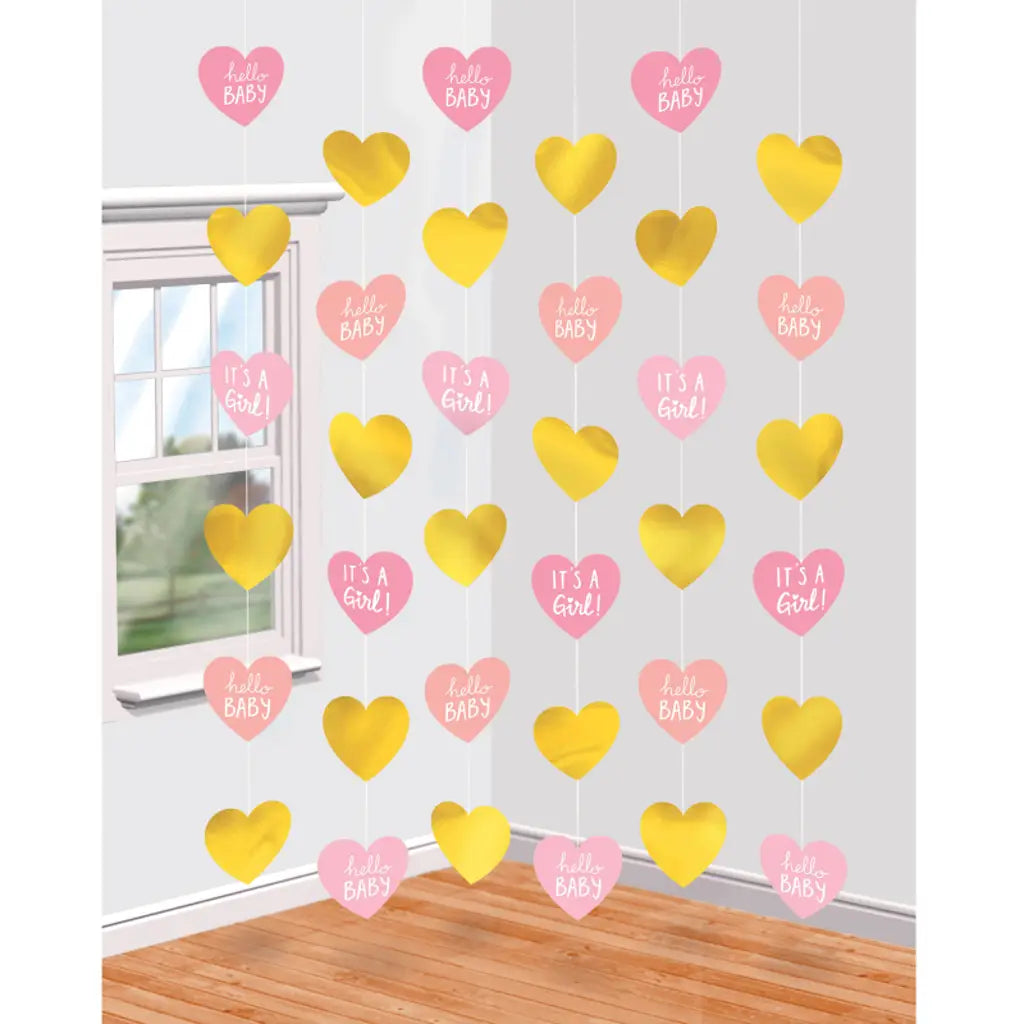 Baby Shower Girl Hanging String Decorations 6Pk 670863