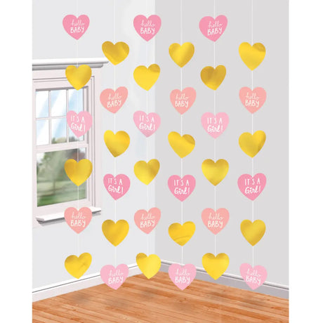 Baby Shower Girl Hanging String Decorations 6Pk 670863