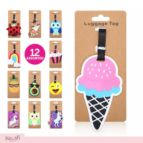 Bag Tag Mixed Characters 12Assorted Designs 286799
