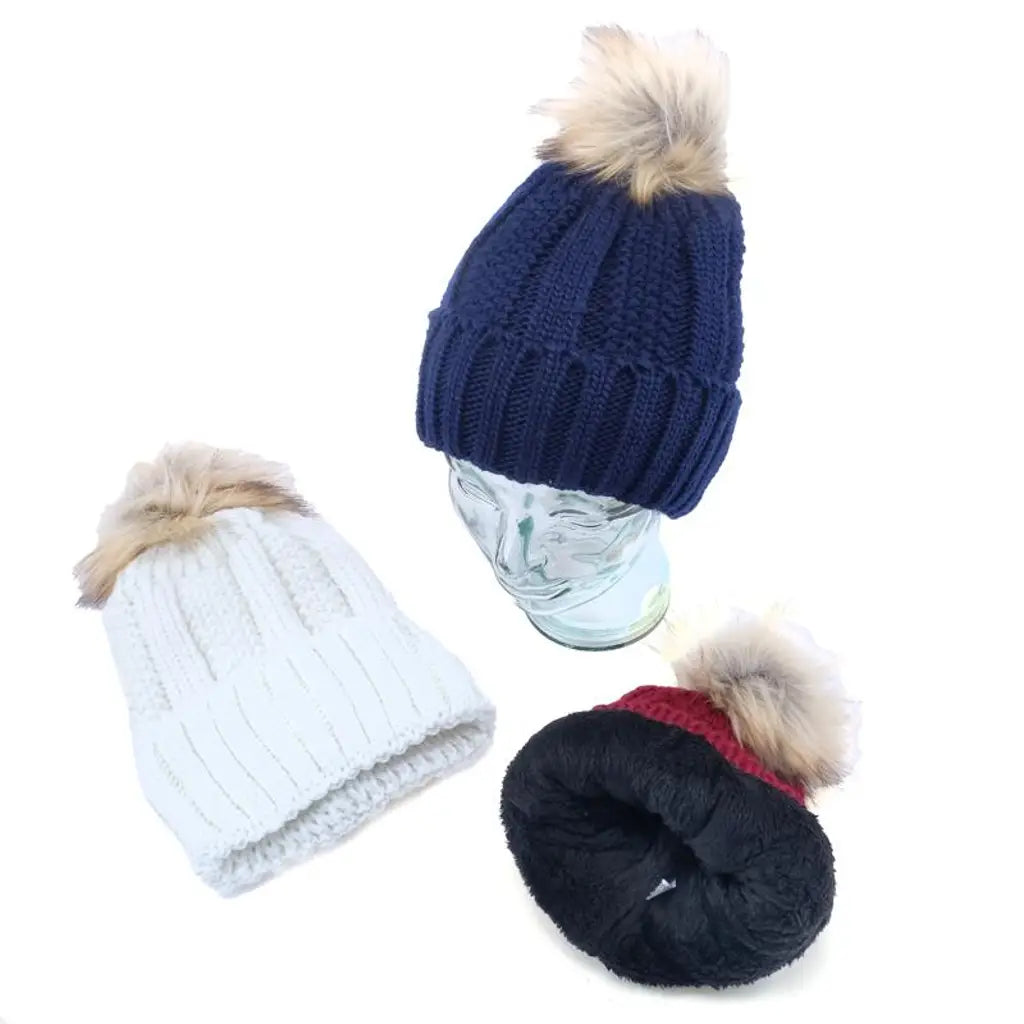 Beanie Women Heat Control Thermal Lined Pom Pom Assorted Colours 211043