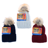 Beanie Women Heat Control Thermal Lined Pom Pom Assorted Colours 211043