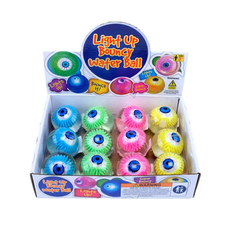 Bouncy Light Up Water Ball With Eye Ball 5.5cm Assorted Colours 280889