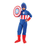 Boy Captain America Costume Including Jumpsuit, Hood, Shield PP78304