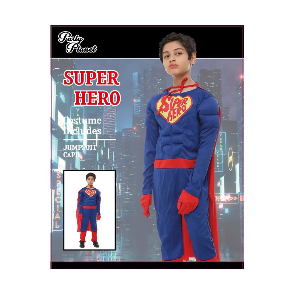 Boy Super Hero Costume Including Jumpsuit, Cape PP79069