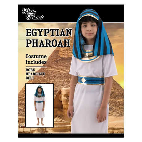 Boy's Egyptian Pharoah Costume Including Robe, Belt, Collar, Headpiece, Size L PP49462L