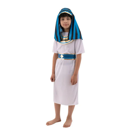Boy's Egyptian Pharoah Costume Including Robe, Belt, Collar, Headpiece, Size L PP49462L