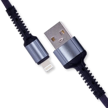 Charge & Sync Usb A To 8 Pin Polyester Cable Suitable For Iphone Devices Grey & Black 2m 277810