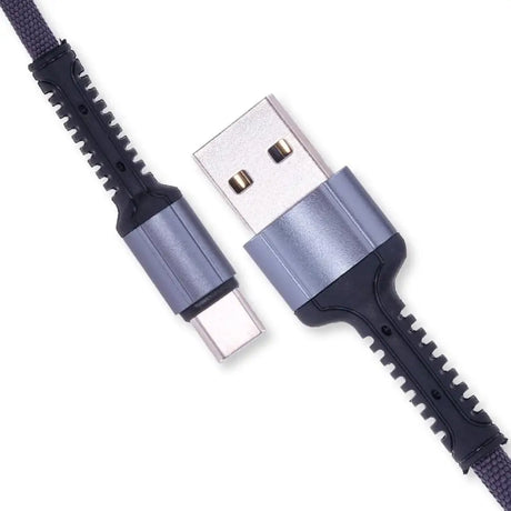 Charge & Sync Usb A To Type C Polyester Cable Grey & Black Assorted 2m 277827