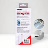 Charge & Sync Usb A To Type C Pvc Cable White 2m 277803