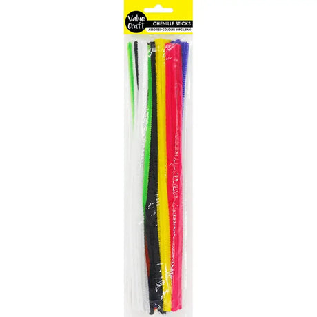 Chenille Sticks Brights Assorted 6mm 60Pk VCCS02