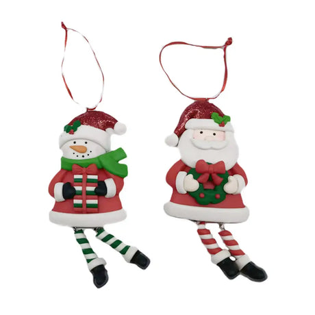 Clay Xmas Ornaments W/Dangling Feet 7X1X13cm XM185134