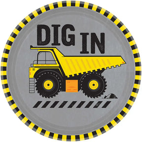 Construction Round Paper Plates 17cm 8Pk 88054393