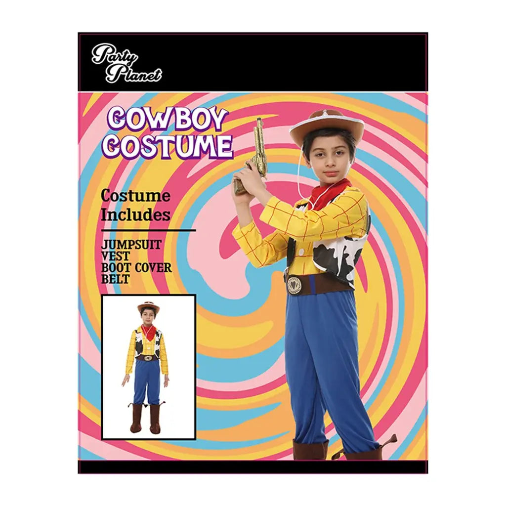 Cowboy Costume Size XXL Including Jumpsuit, Vest, Boot Cover, Belt, Height 152cm, Waist 64cm PP79038