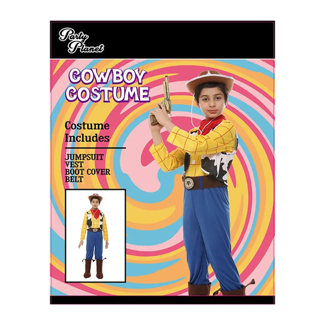 Cowboy Costume Size XXL Including Jumpsuit, Vest, Boot Cover, Belt, Height 152cm, Waist 64cm PP79038