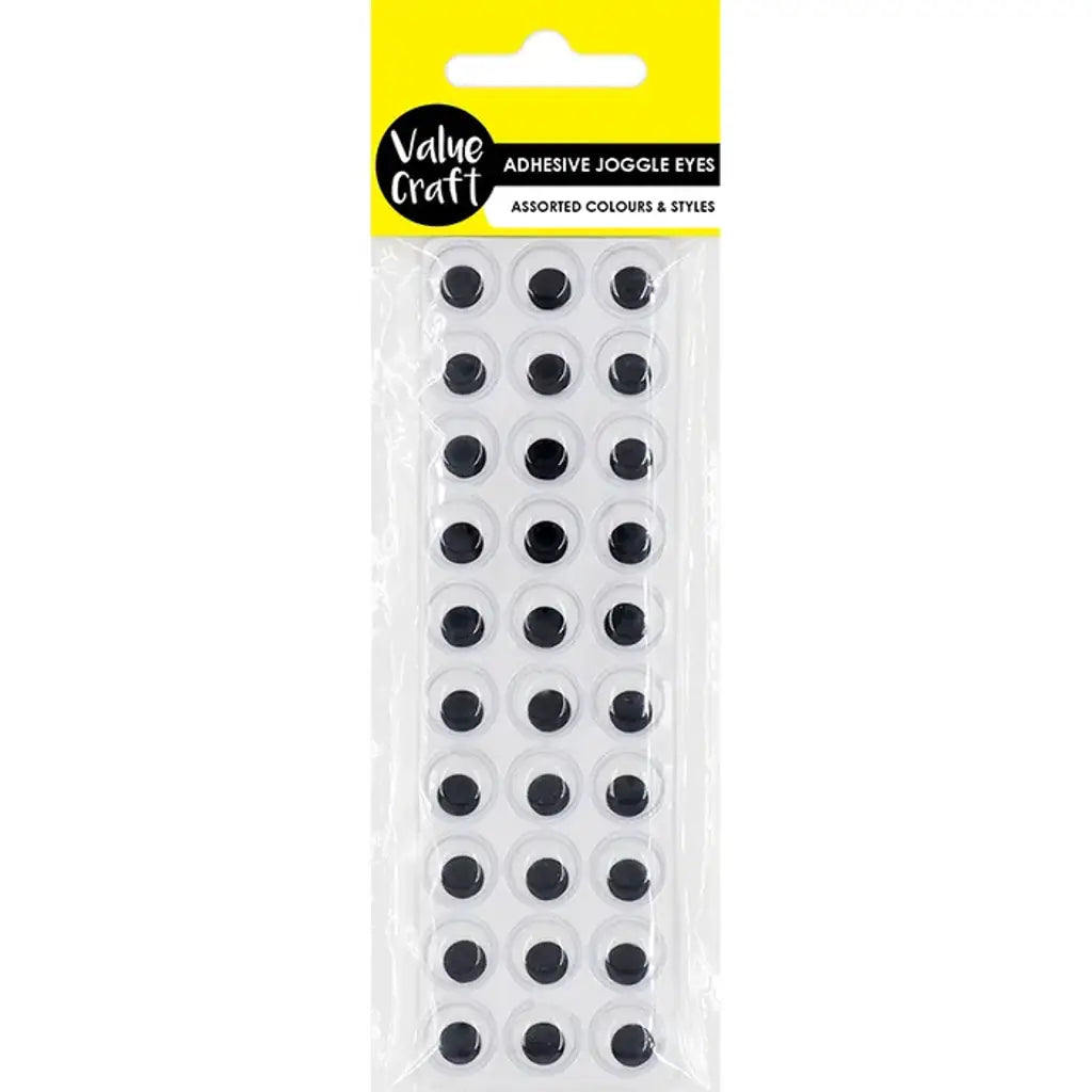 Craft Joggle Eye Adhesive Black & White 12mm 30Pk VCE09