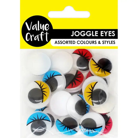 Craft Joggle Eye Lashes Assorted 20mm 20Pk VCE11