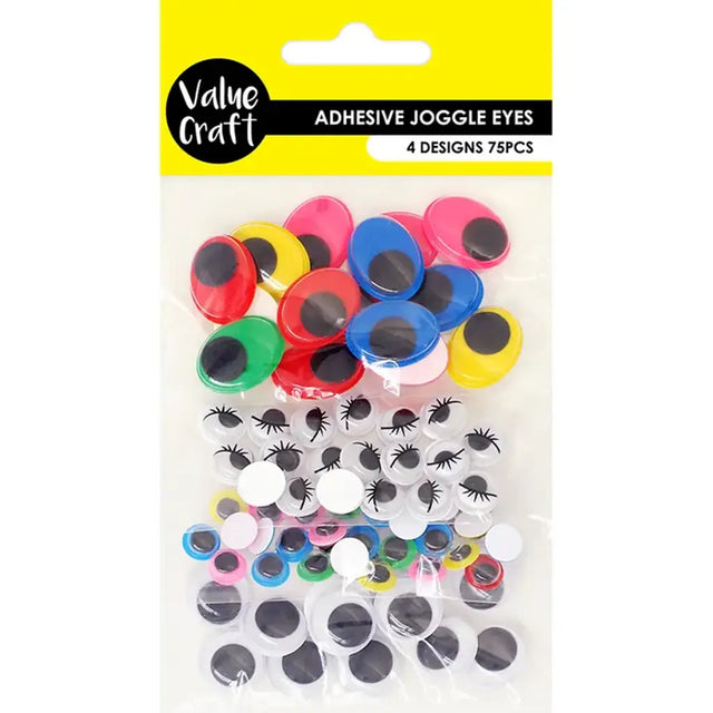 Craft Joggle Eyes Adhesive 4 Pack 75Pk VCE15