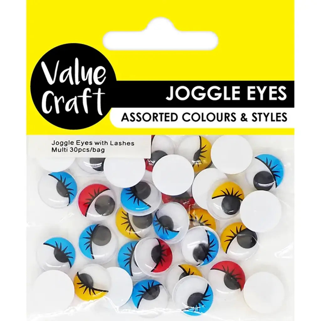Craft Joggle Eyes Lashes Multi 30Pk VCE03