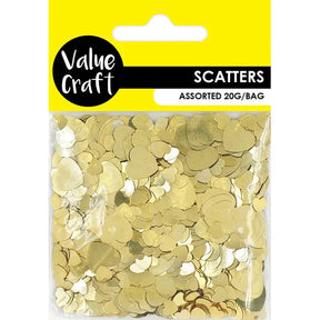 Craft Scatters Heart 2 Sizes Gold 20g VCSQ12