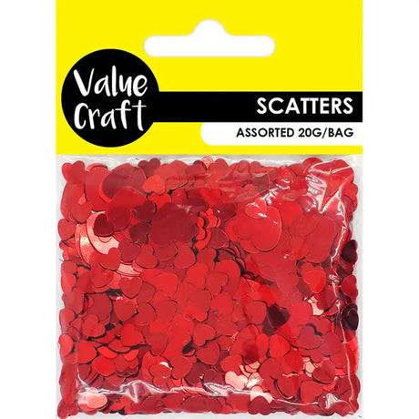 Craft Scatters Heart 2 Sizes Red 20g VCSQ11