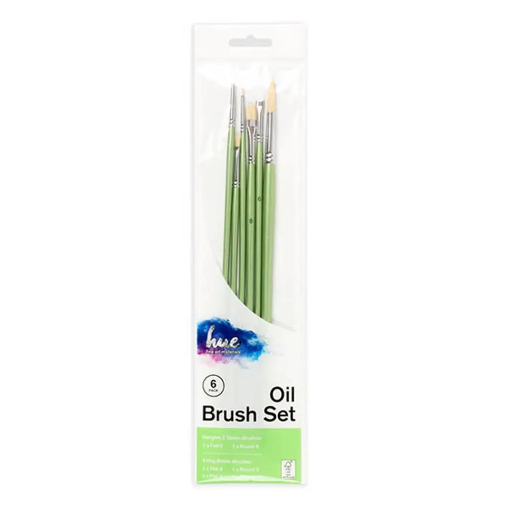 Dats Brush Set Oil Hog Hair/Taklon Value Pack 1 W16.2 Fsc 6Pk 65564