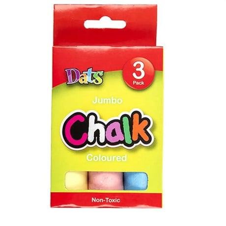 Dats Chalk Jumbo Coloured 3Pk 60102