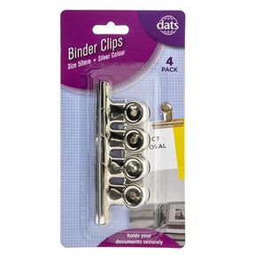 Dats Clip Binder Silver 50mm 4Pk 54477