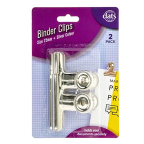 Dats Clip Binder Silver 75mm 2Pk 52208