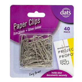 Dats Clip Paper Silver 50mm 40Pk 50581