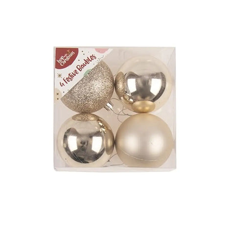 Dats Decoration Xmas Bauble 4pk 7cm Champagne 73350